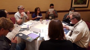 A group of Habitat representatives from various affiliates trying to read through their distorted lenses. And failing. 